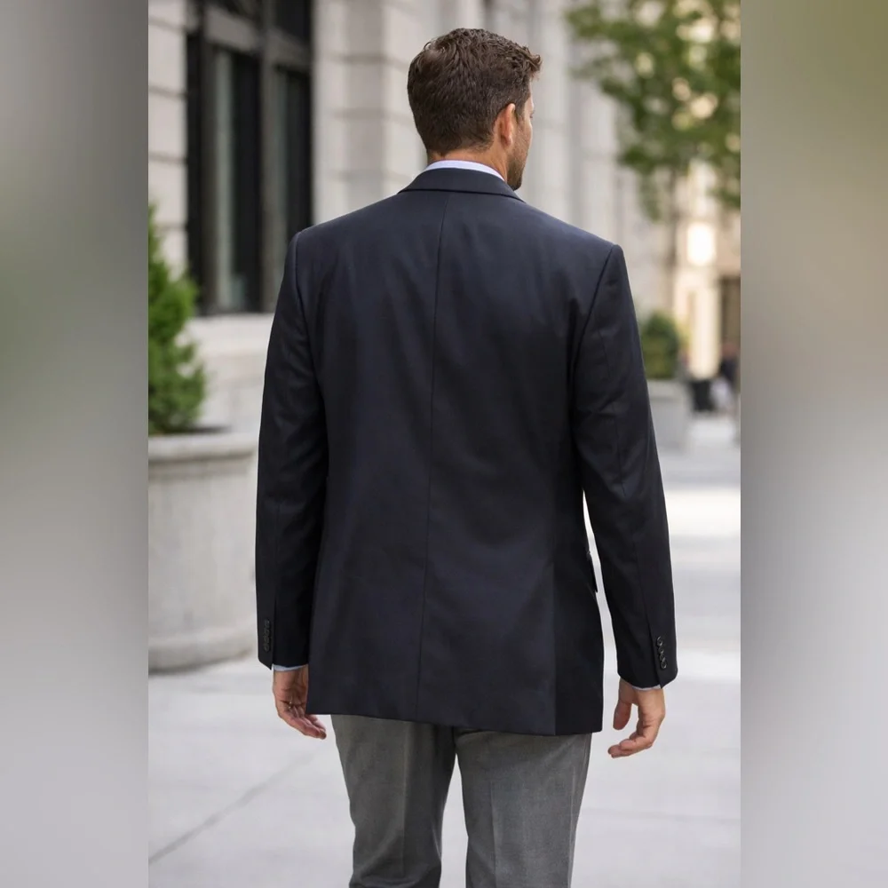 Cicchini Clothiers Blazer 48R Italian Wool Navy Bespoke Birmingham MI
